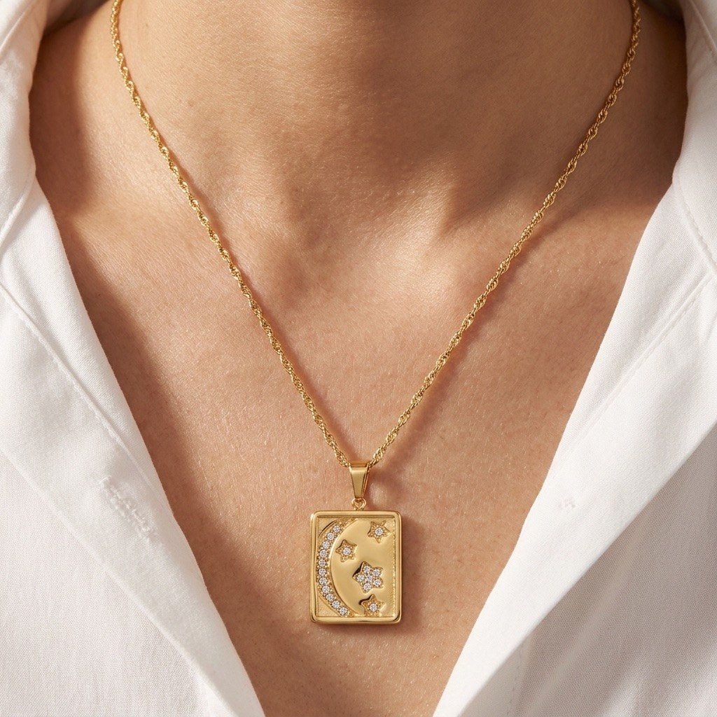 Moon And Stars Necklace