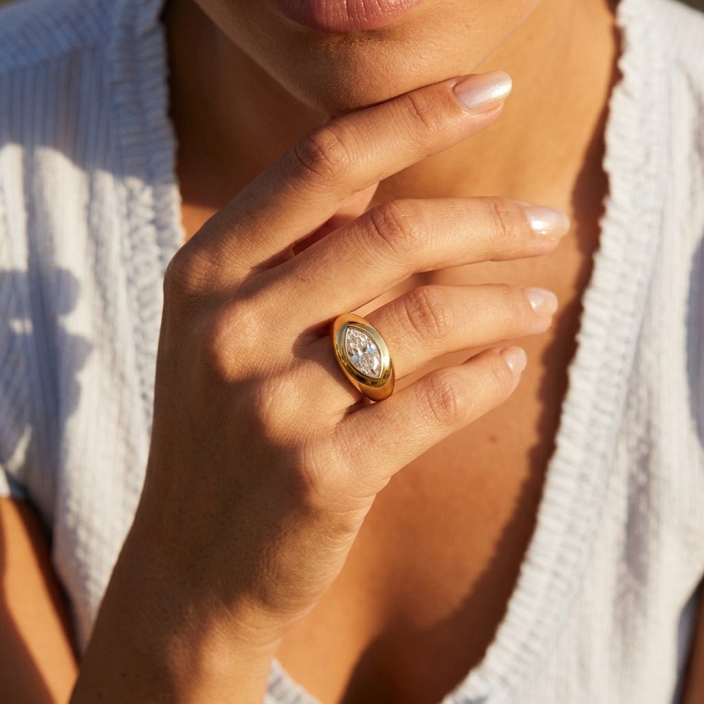 Cubic Zirconia Marquise Ring