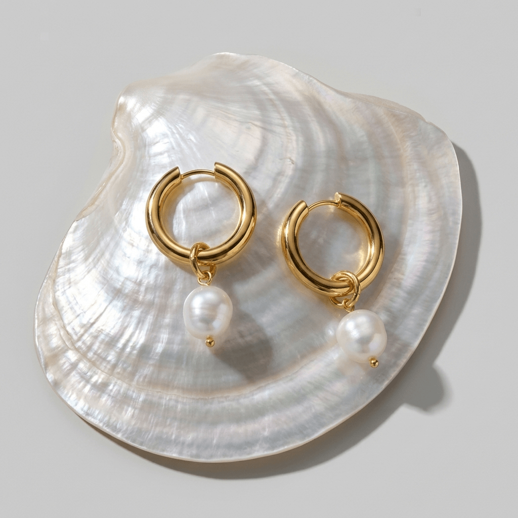 Freshwater Pearl Hoop Earrings
