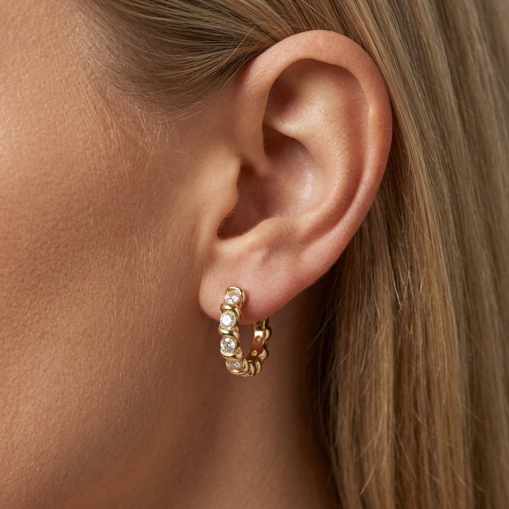 Cubic Zirconia Hoop Earrings