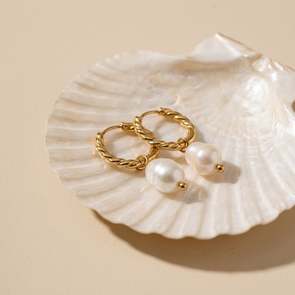 Pearl Hoop Earrings