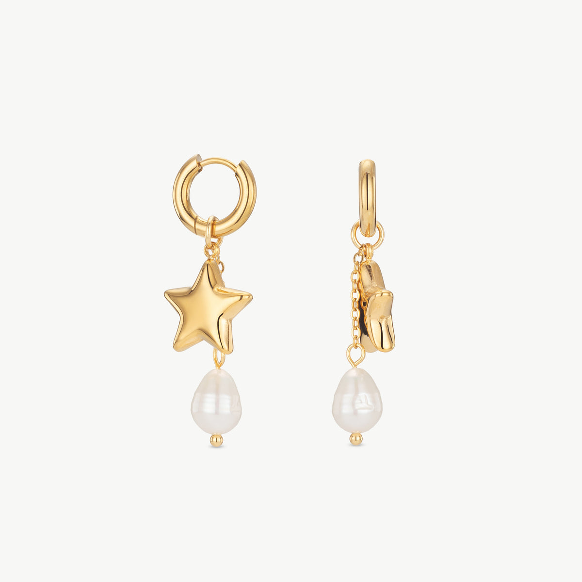 Star And Pearl Earrings