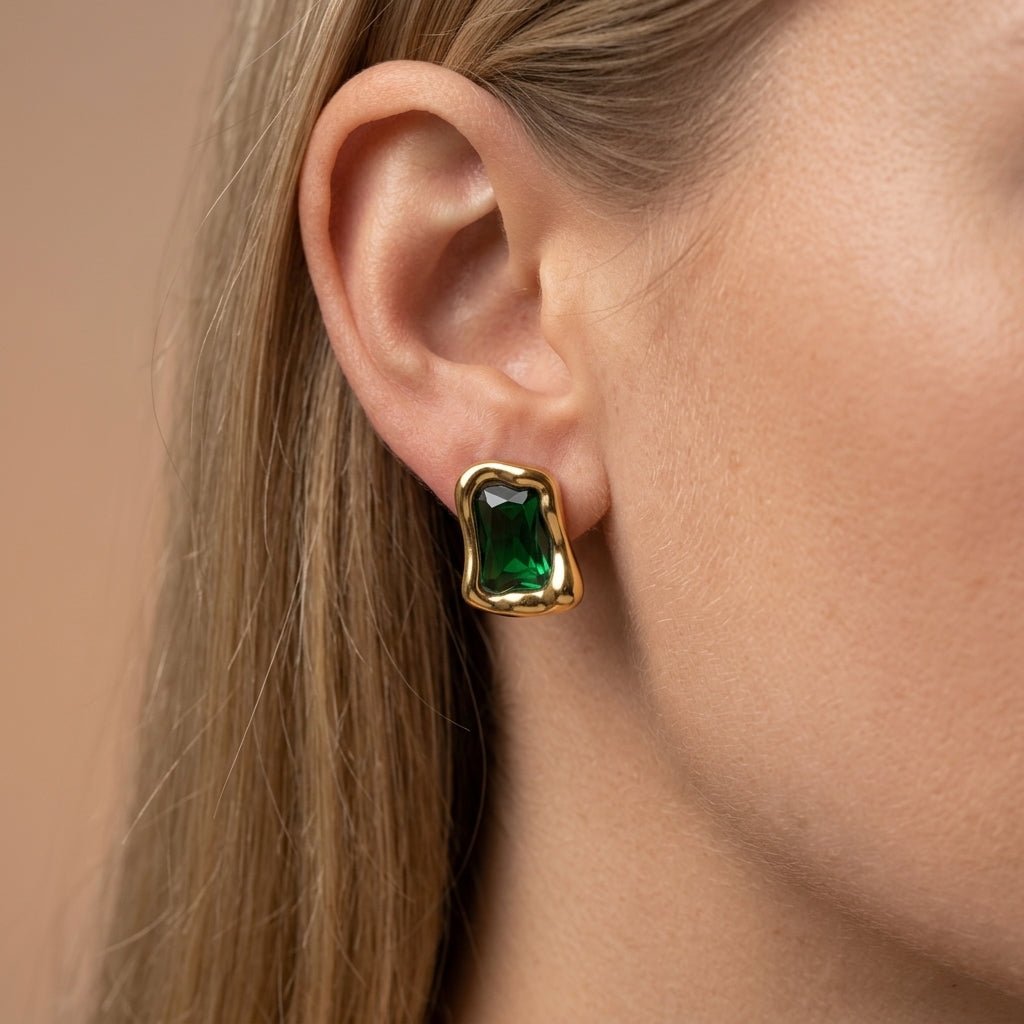 Green Stone Earrings