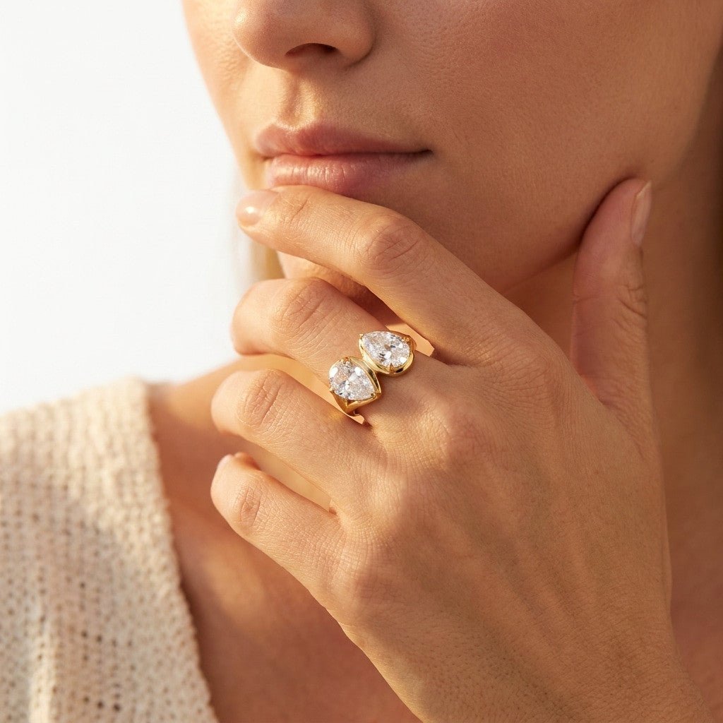 Two Stone Zirconia Ring