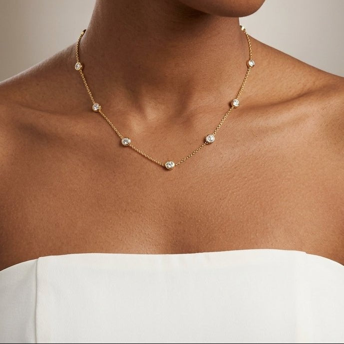 Gemstone Station Necklace