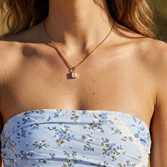 Square Crystal Necklace