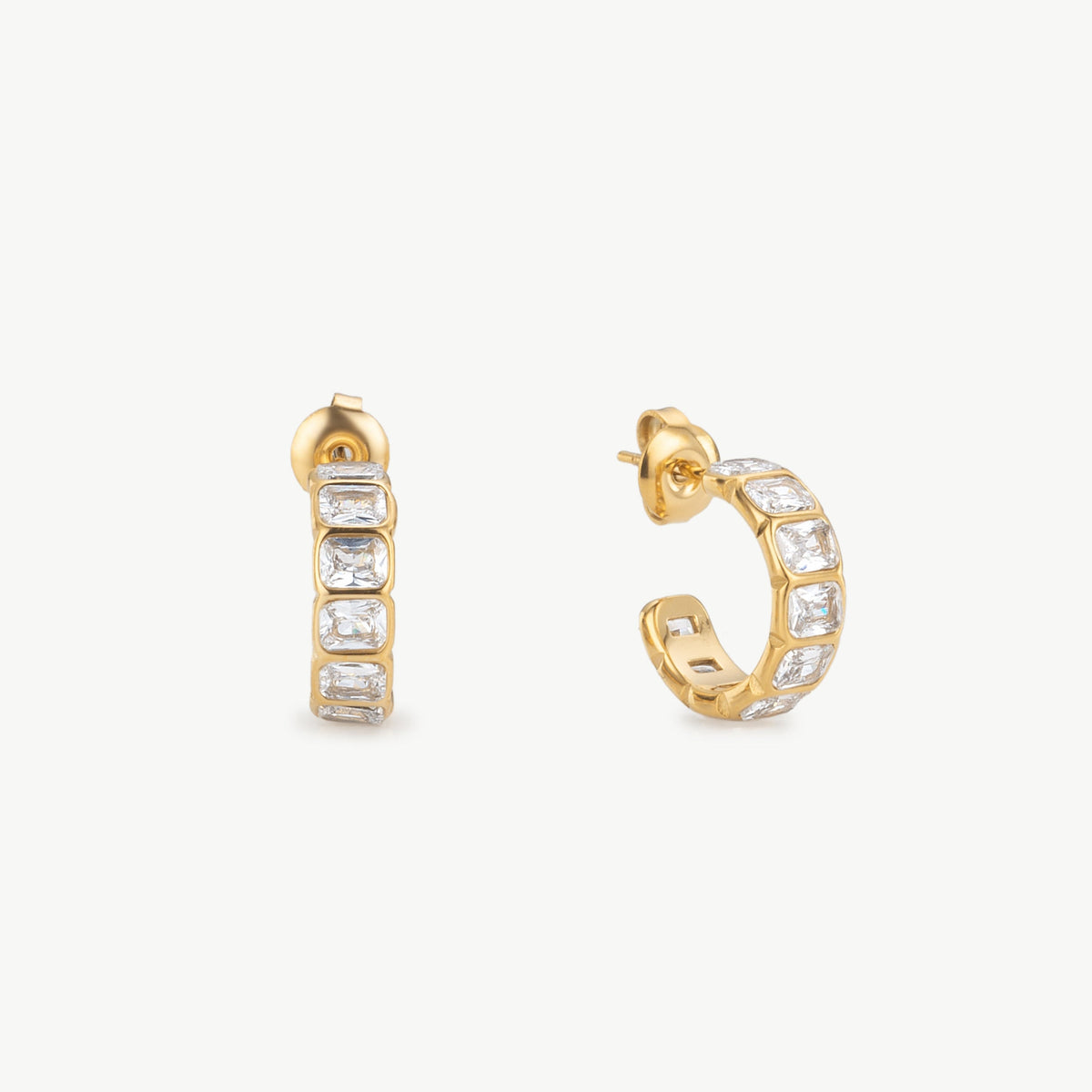 Cubic Zirconia Huggie Earrings