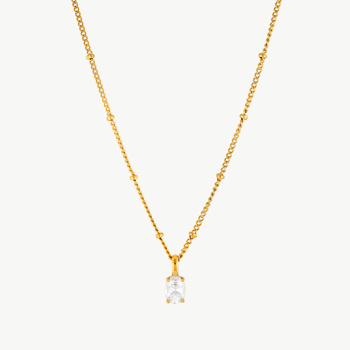 Cubic Zirconia Solitaire Necklace