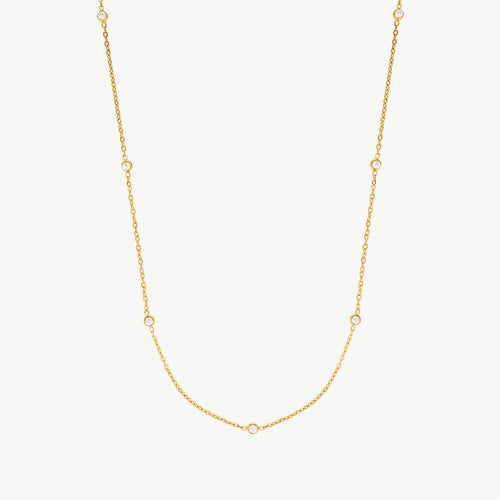Cubic Zirconia Station Necklace