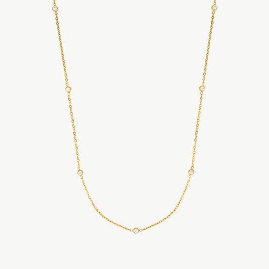 Cubic Zirconia Station Necklace