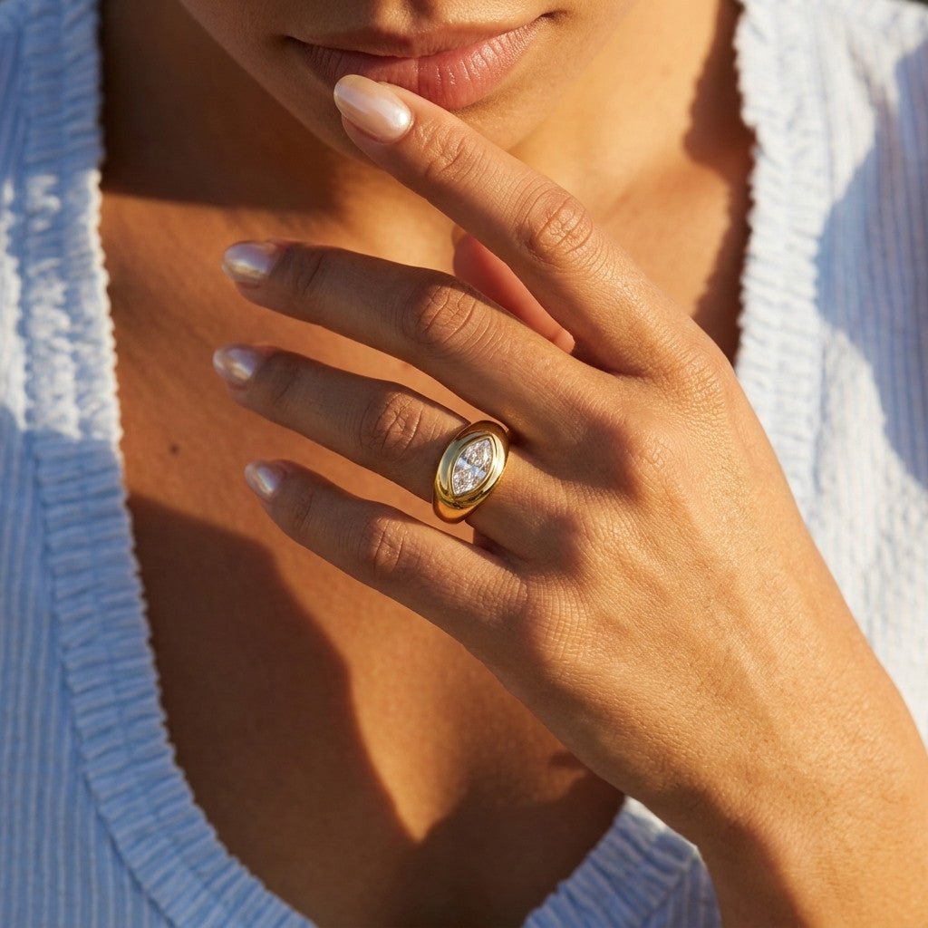 Cubic Zirconia Marquise Ring