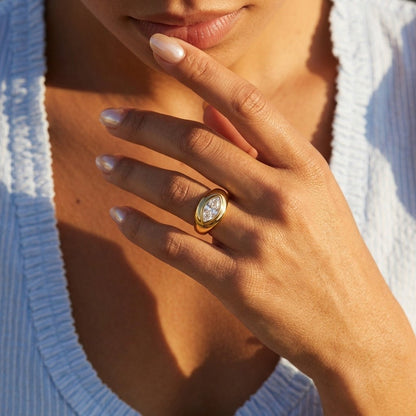 Cubic Zirconia Marquise Ring
