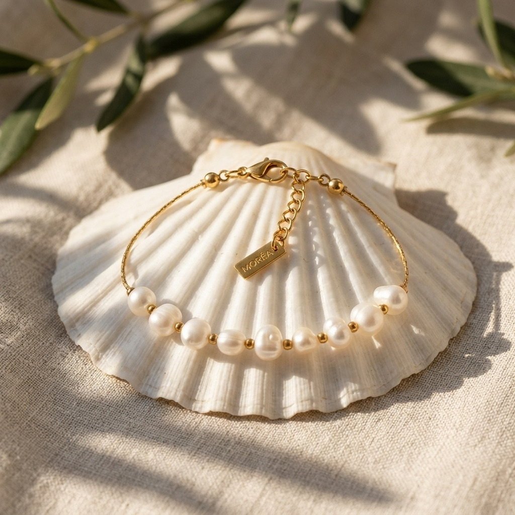 Freshwater Pearl And Gold Bracelet