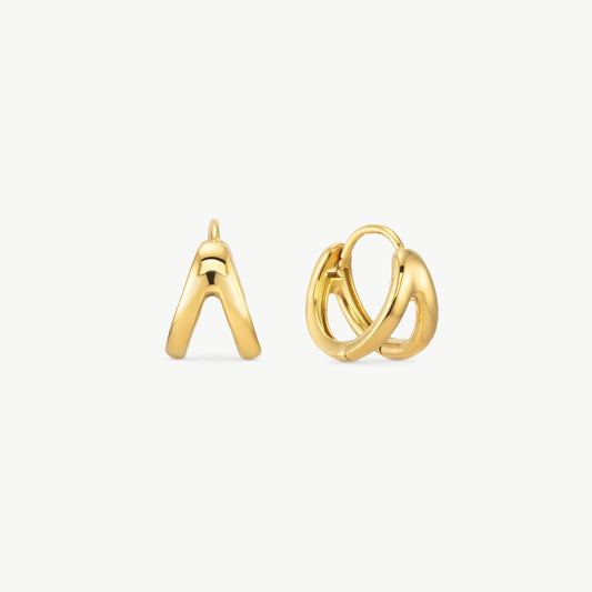 Double Huggie Hoop Earrings