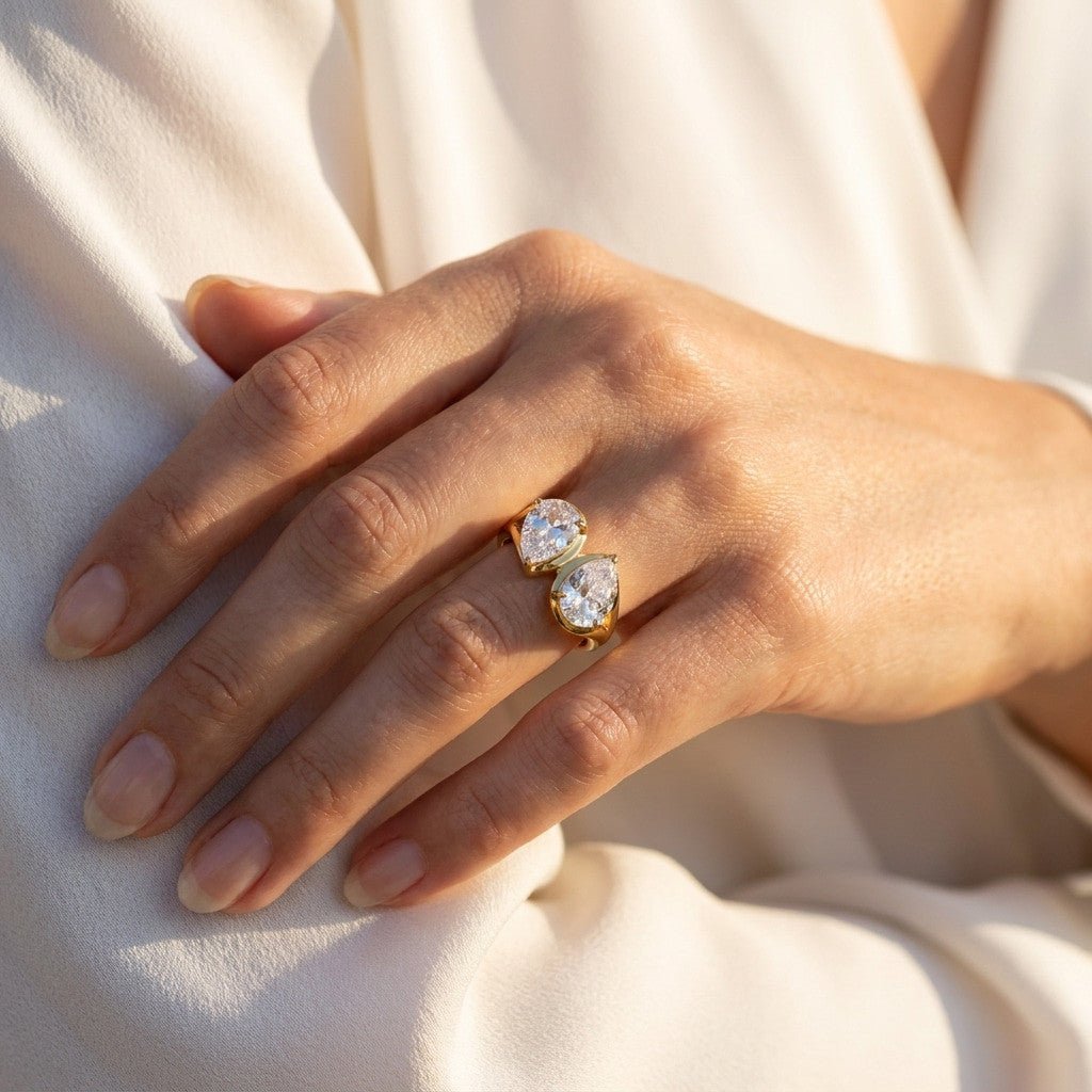 Two Stone Zirconia Ring