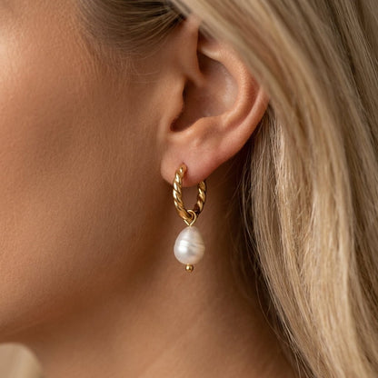 Pearl Hoop Earrings