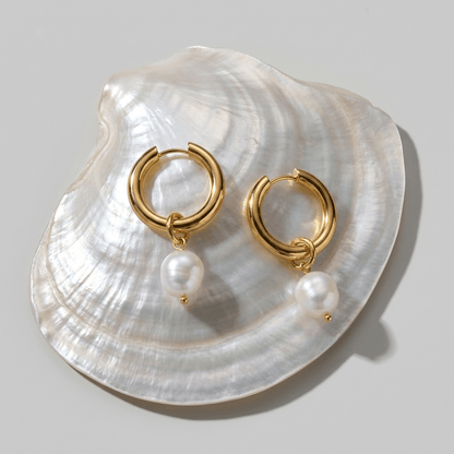 Freshwater Pearl Hoop Earrings