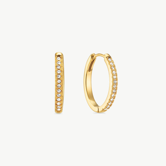 Gold Cubic Zirconia Hoop Earrings
