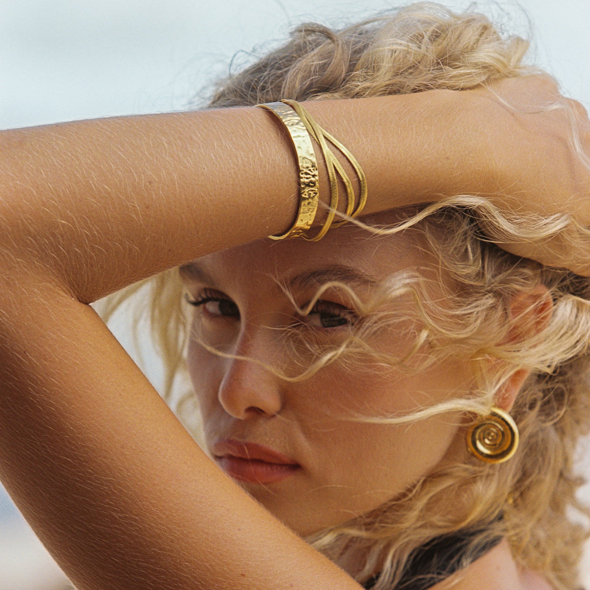 Hammered Gold Cuff Bracelet