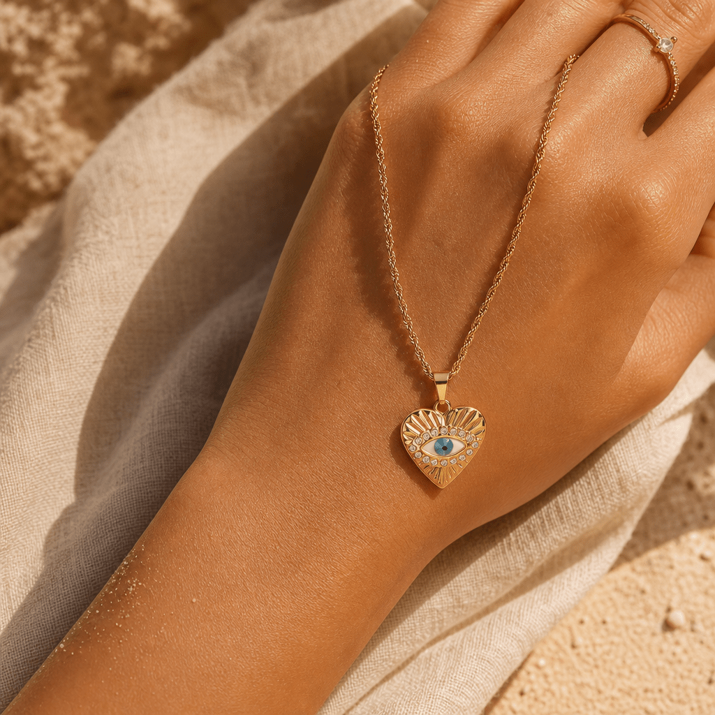 Evil Eye Heart Necklace