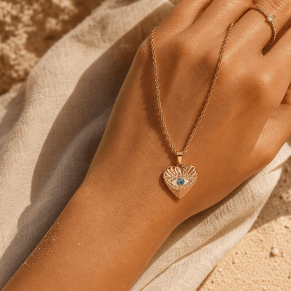 Evil Eye Heart Necklace