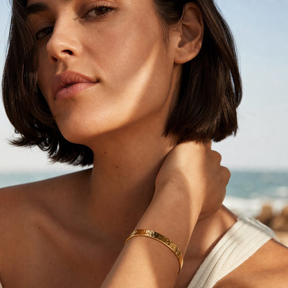 Hammered Gold Cuff Bracelet