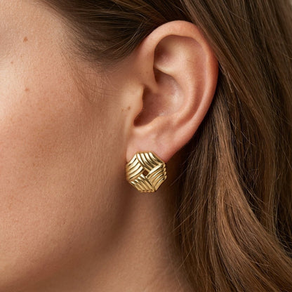 Gold Knot Stud Earrings