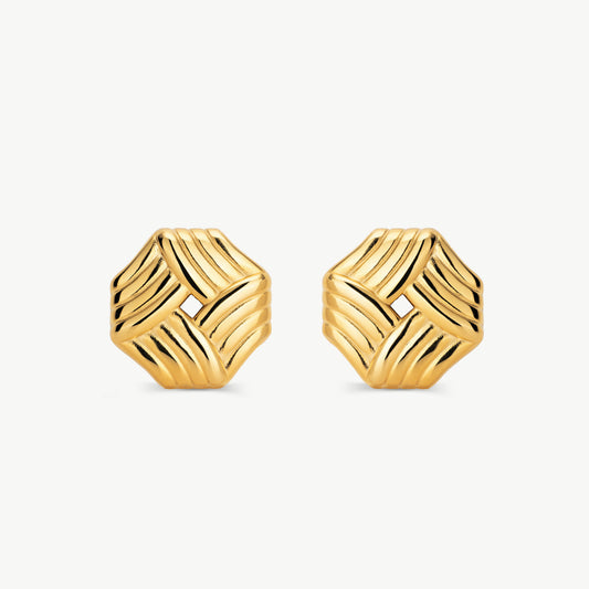 Gold Knot Stud Earrings