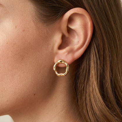 Open Circle Stud Earrings