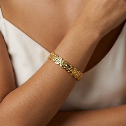 Hammered Gold Bangle