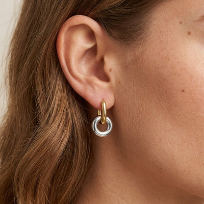 Gold And Silver Hoop Earrings