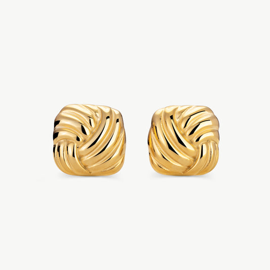 Gold Square Earrings
