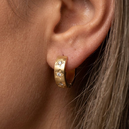 Star Huggie Hoop Earrings