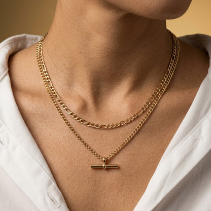 Gold T Bar Necklace