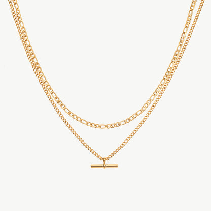 Gold T Bar Necklace