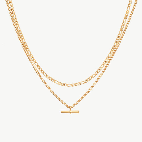 Gold T Bar Necklace