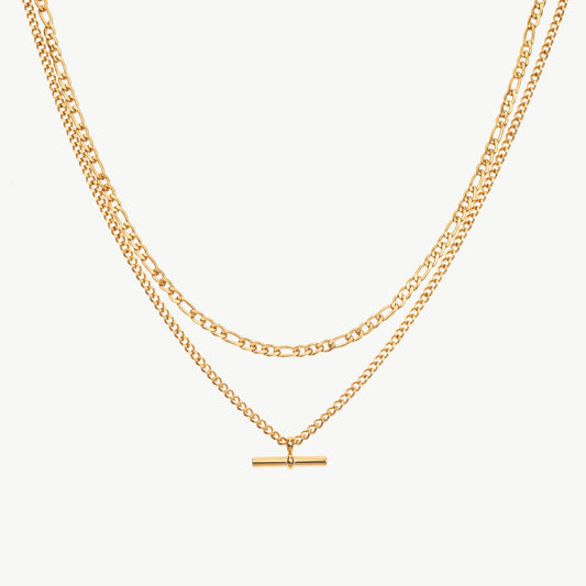 Gold T Bar Necklace