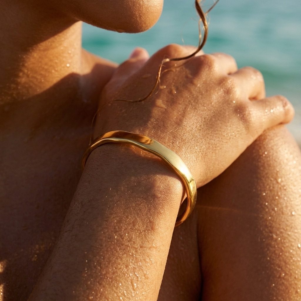 Wavy Gold Bangle