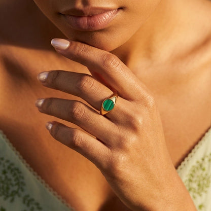 Malachite Signet Ring