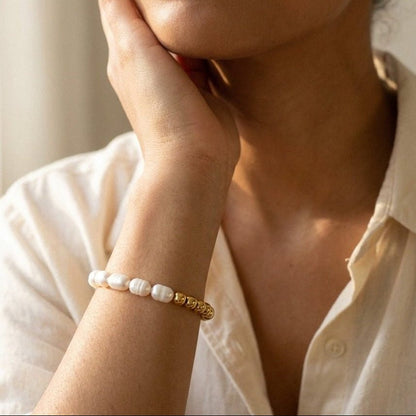 Pearl And Gold Bracelet