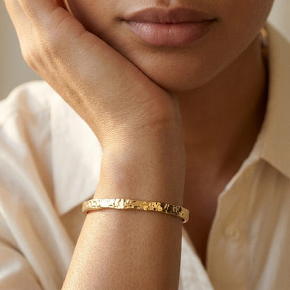 Textured Gold Bangle