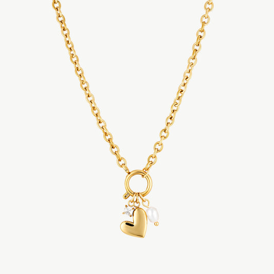 Heart And Pearl Necklace