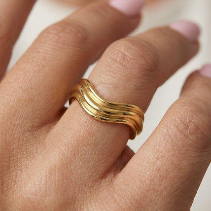 Gold Wavy Ring