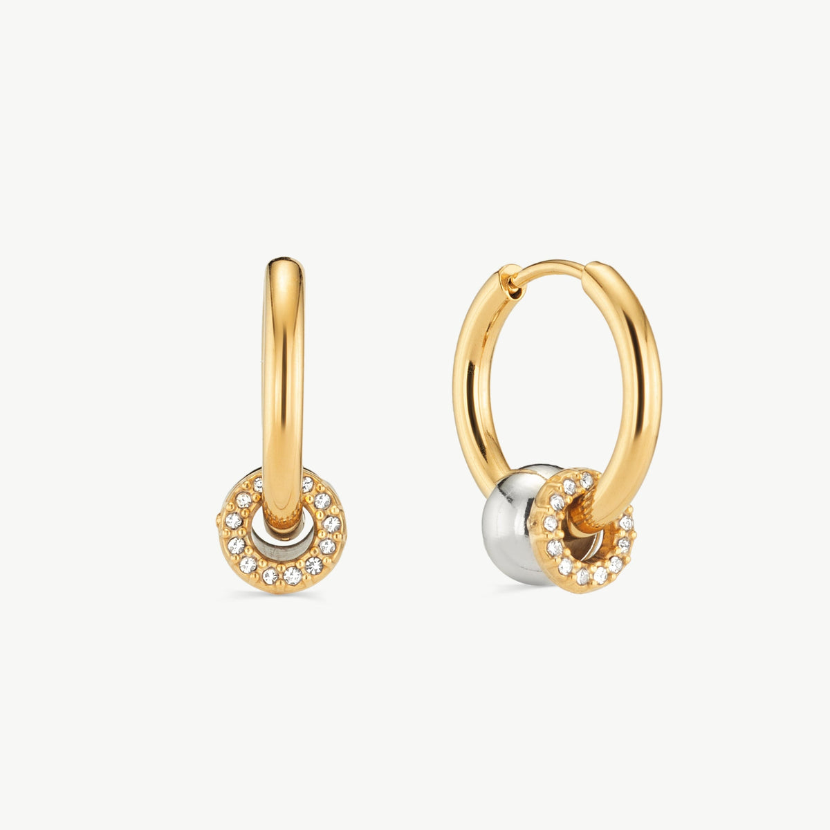 Mixed Metal Hoop Earrings