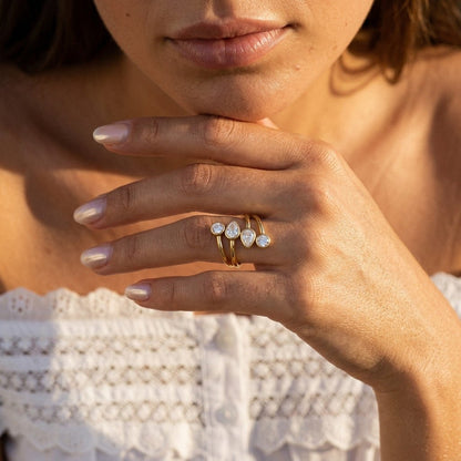 Multi Stone Gold Ring