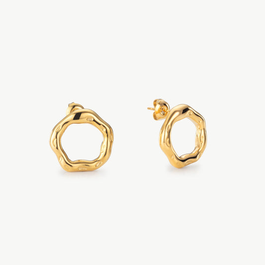 Open Circle Stud Earrings