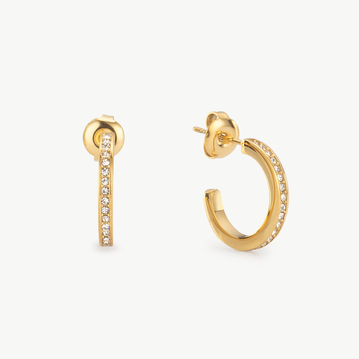 Pavé Gold Hoop Earrings