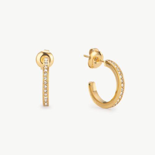 Pavé Gold Hoop Earrings