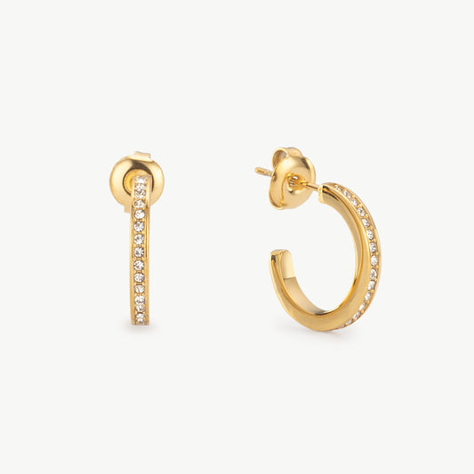 Pavé Gold Hoop Earrings