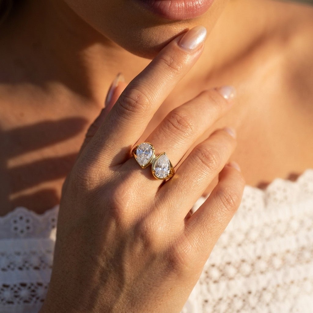 Two Stone Zirconia Ring
